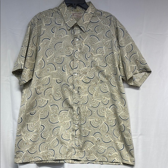 Tanglin Silk Exclusively Tailored By Short Sleave Silk Button Down Shirt Xxl